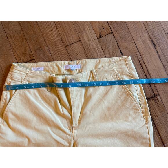 Loft The Monroe Slim Yellow Ankle Chino Pant Women's 8 - Picture 2 of 5